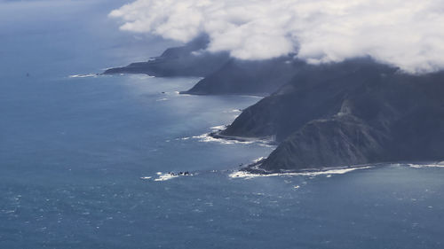 Aerial view of sea against sky