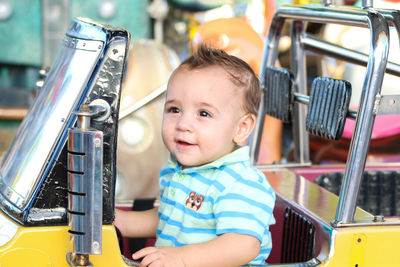 Portrait of cute boy smiling