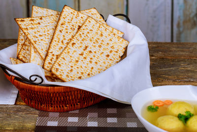 Close-up of food on table at home