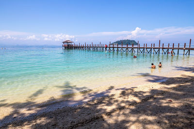 Scenic view of beach against sky