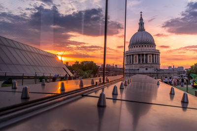 View of building against sky during sunset