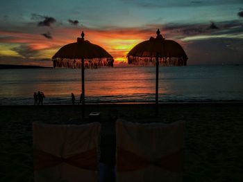 Scenic view of sea against sky at sunset