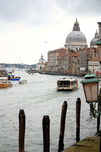 Santa maria della salute in grand canal against sky