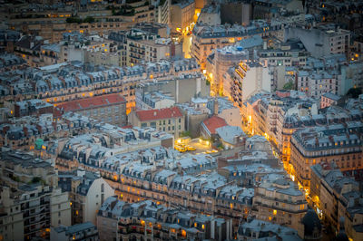 High angle view of buildings in city