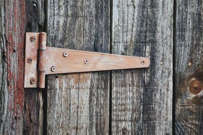 Close-up of old wooden door