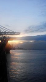 Scenic view of sea against sky at sunset