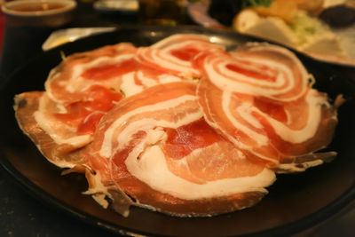 High angle view of meal served in plate