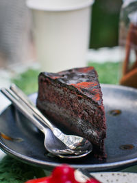 Close-up of cake in plate