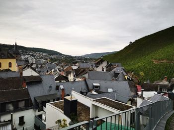 High angle view of townscape against sky