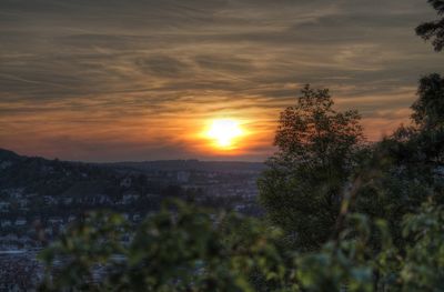 Scenic view of landscape against sky during sunset