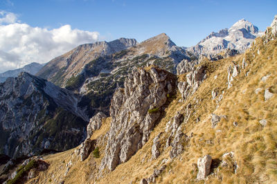 Scenic view of mountains against sky