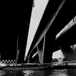 Low angle view of bridge over river