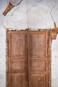 Close-up of old wooden door