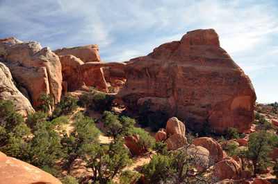 Scenic view of rocky mountains against sky