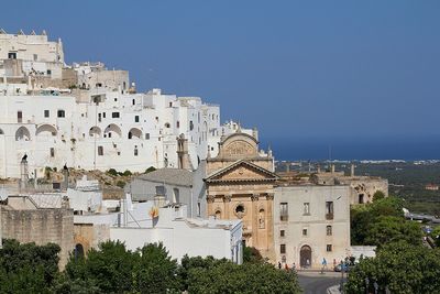Ostuni city, italian town in puglia, view of the white city in southern italy, white houses 