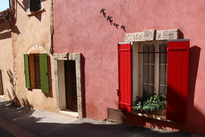 Details of exterior building in roussillon street, high provence. france