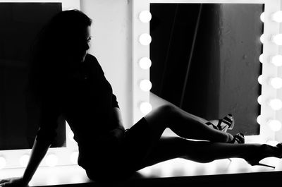 Woman sitting at home