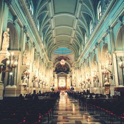 Interior of illuminated building