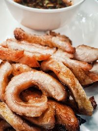 Close-up of bread in plate