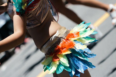 Close-up of multi colored hair