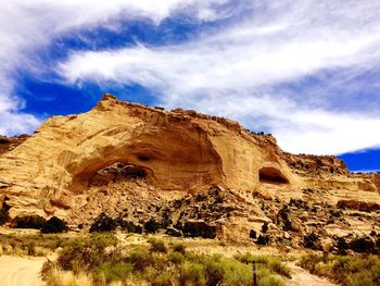 Scenic view of rocky mountains against sky