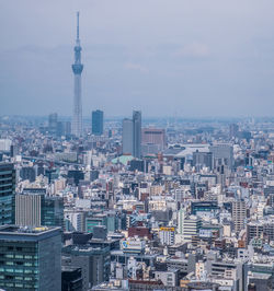 High angle shot of cityscape