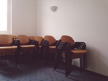 Empty chairs in room