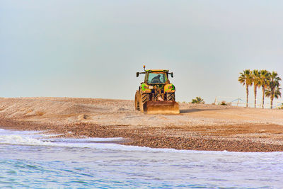 Tractor on beach