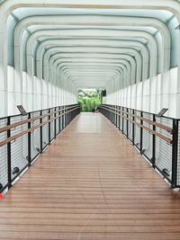 View of empty footbridge