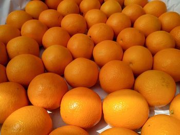 Full frame shot of oranges in market