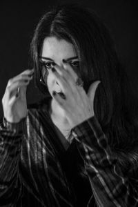 Close-up portrait of young woman