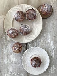 High angle view of food on table