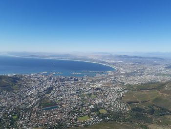 High angle view of cityscape against sky