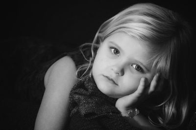 Close-up portrait of cute girl