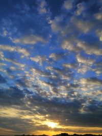 Low angle view of sky during sunset