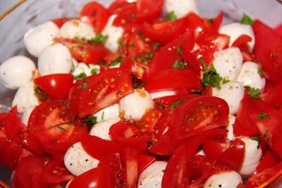 Detail shot of caprese salad