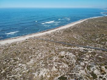 High angle view of beach against sky