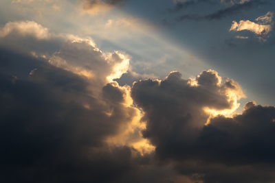 Low angle view of sky during sunset