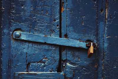 Close-up of rusty metal door