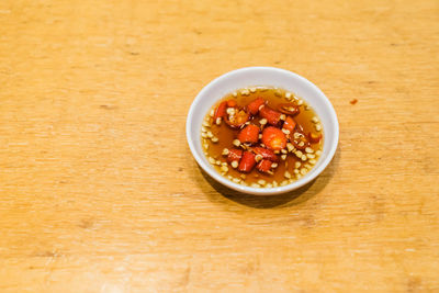 Close-up of food in bowl on table