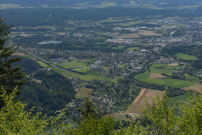 High angle view of townscape