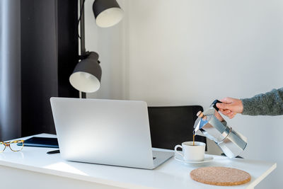 Coffee cup on table