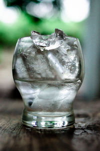 Close-up of ice tea on table