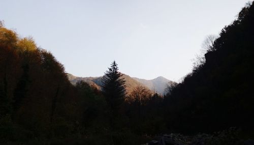 Scenic view of mountains against clear sky