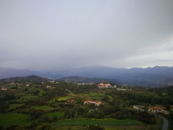 High angle view of townscape against sky
