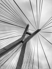 Low angle view of cables against sky