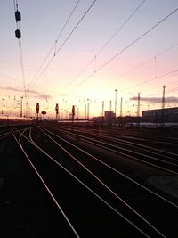 Railroad tracks at sunset