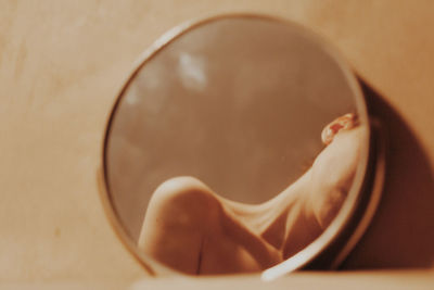 Close-up of tea cup on table