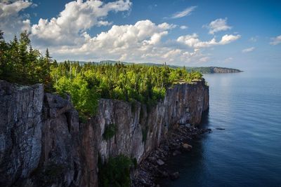 Scenic view of land against sky