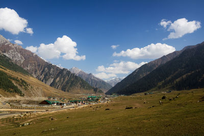 Scenic view of mountains against sky